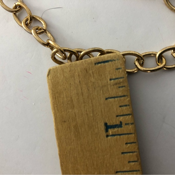 Heart Gold Tone Necklace Turquoise color heart Adjustable Chain - Picture 9 of 10